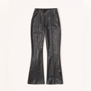 Curve Love Vegan Leather Split-Hem Flare Pants